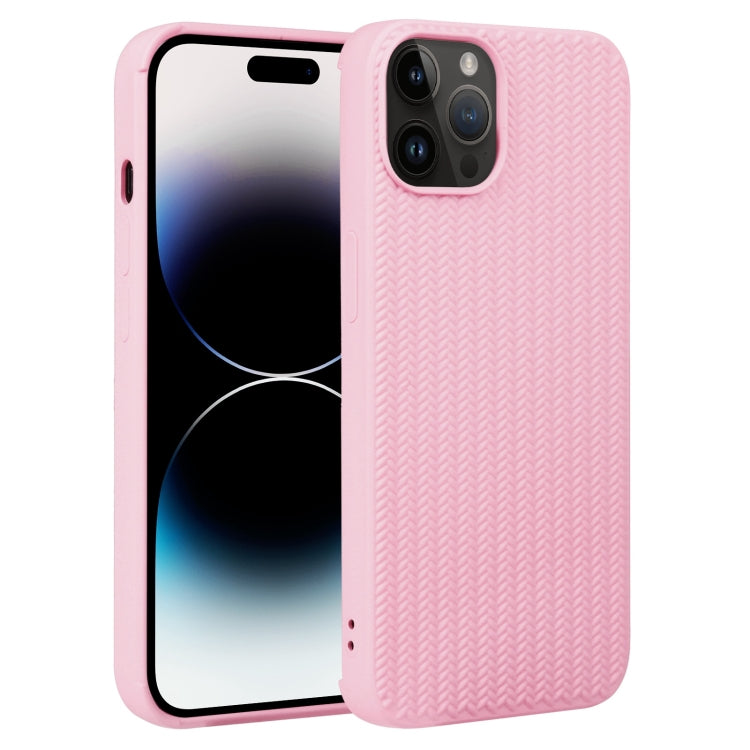 For iPhone 14 Pro Weave Texture Silicone Phone Case
