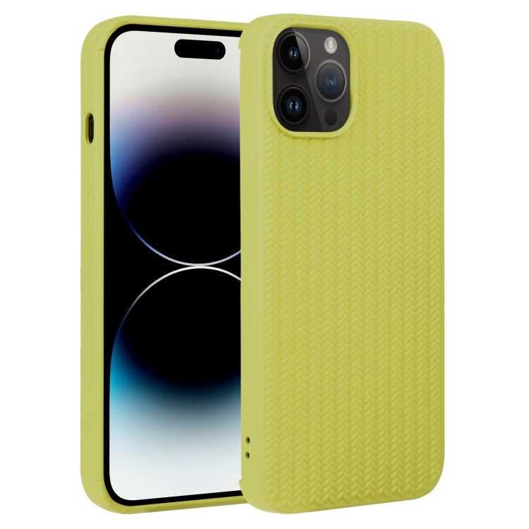 For iPhone 14 Pro Weave Texture Silicone Phone Case