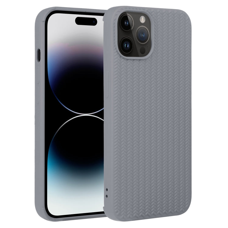 For iPhone 14 Pro Weave Texture Silicone Phone Case