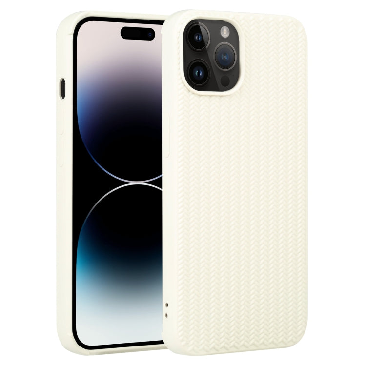 For iPhone 14 Pro Max Weave Texture Silicone Phone Case