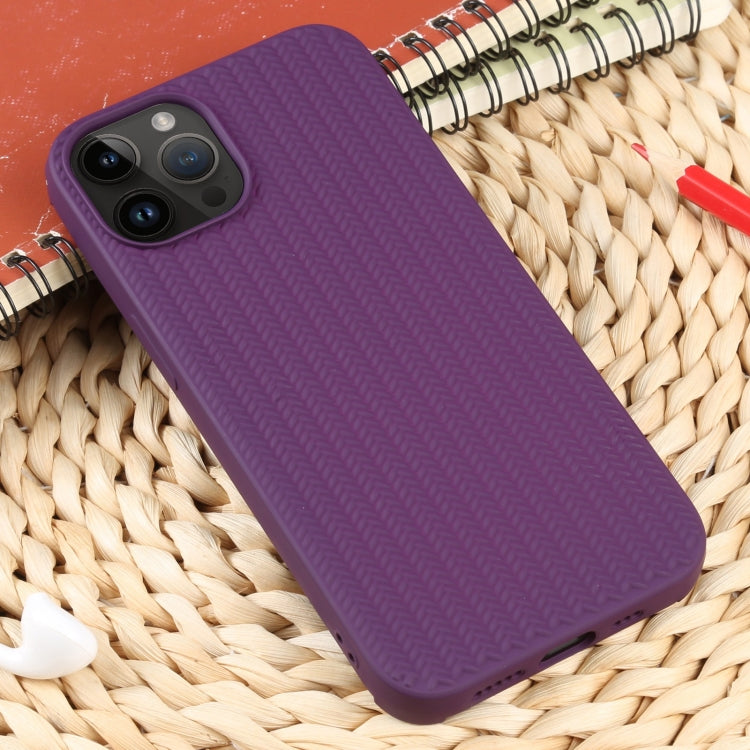 For iPhone 14 Pro Max Weave Texture Silicone Phone Case
