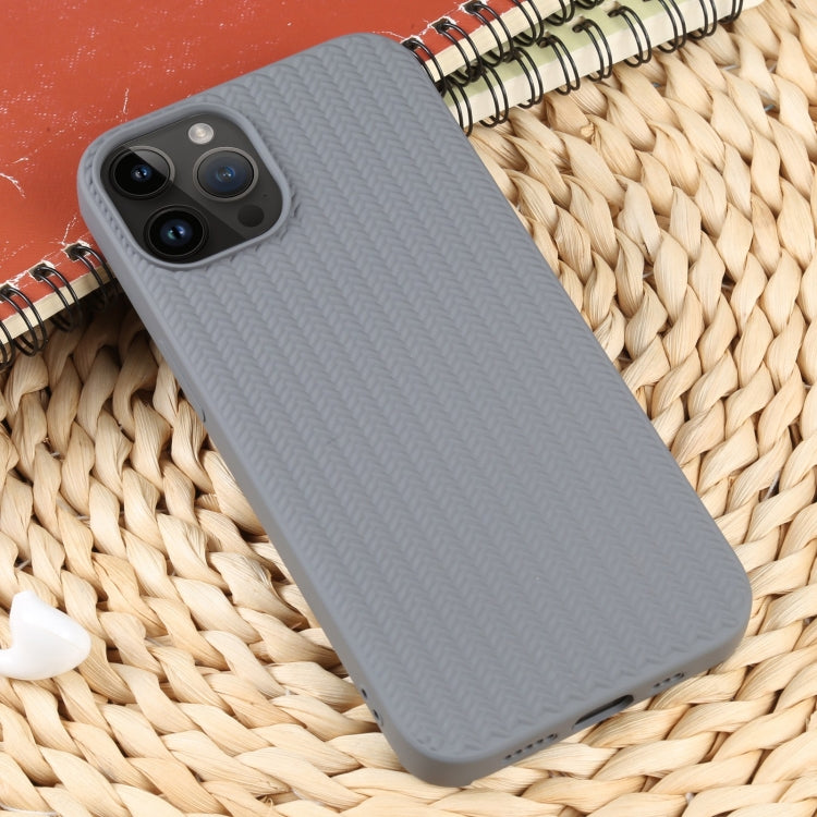 For iPhone 14 Pro Max Weave Texture Silicone Phone Case