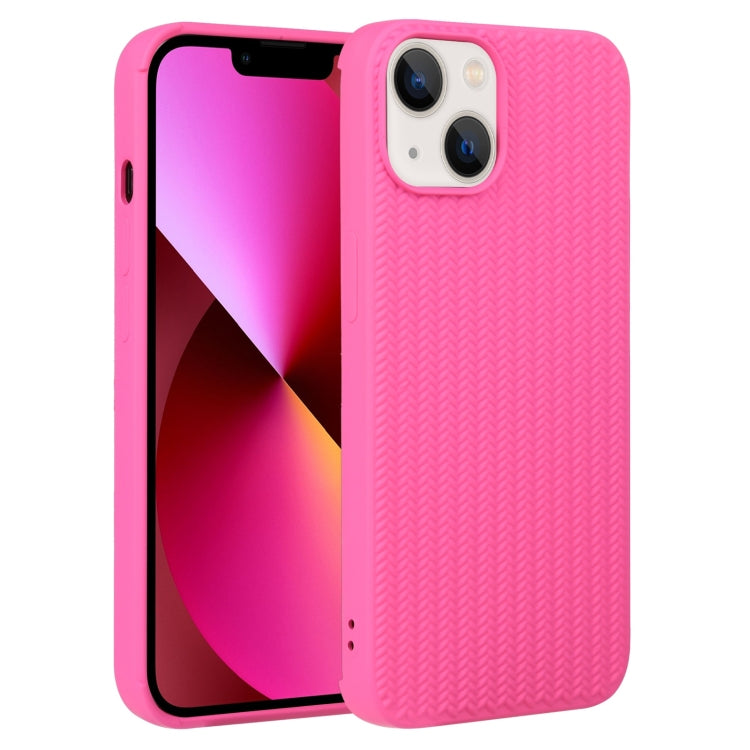 For iPhone 13 Weave Texture Silicone Phone Case