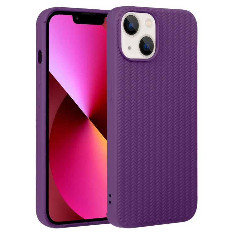 For iPhone 13 Weave Texture Silicone Phone Case