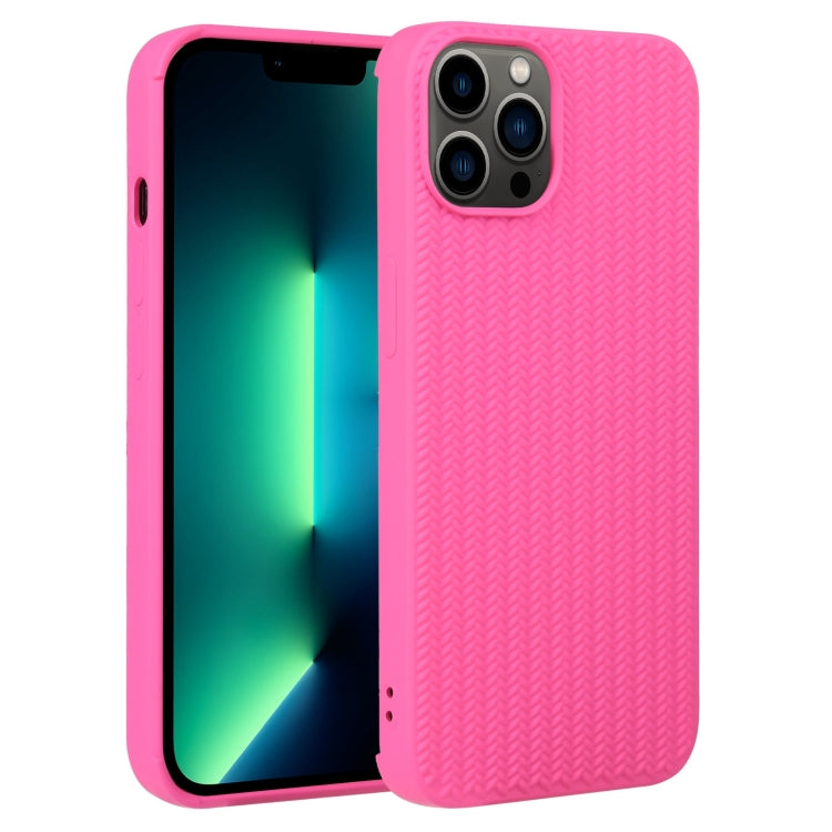 For iPhone 13 Pro Max Weave Texture Silicone Phone Case
