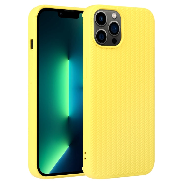 For iPhone 13 Pro Max Weave Texture Silicone Phone Case