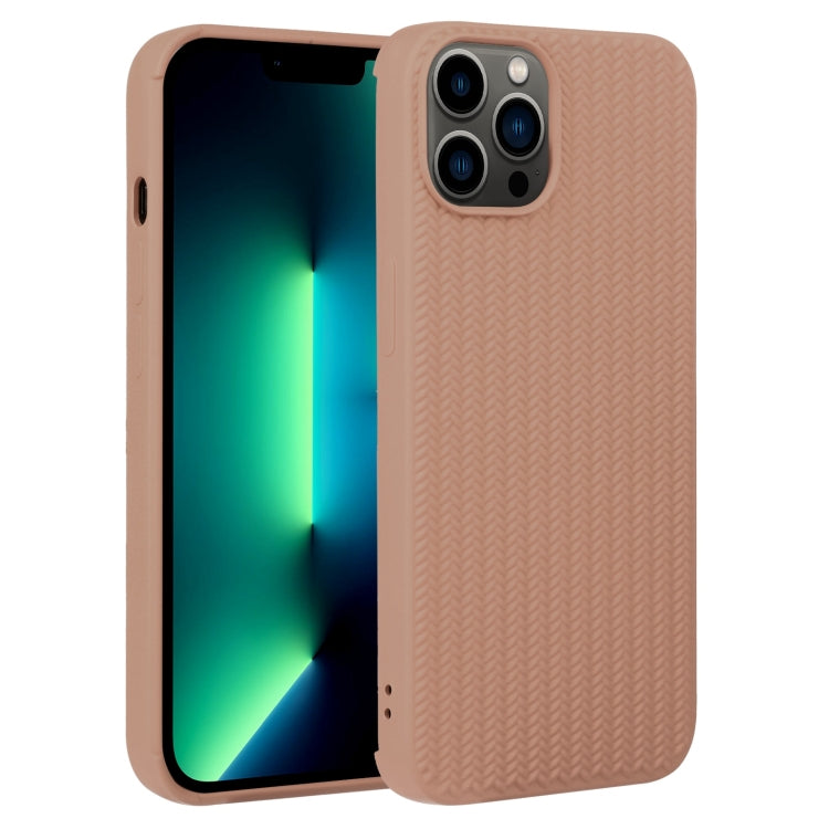 For iPhone 13 Pro Max Weave Texture Silicone Phone Case