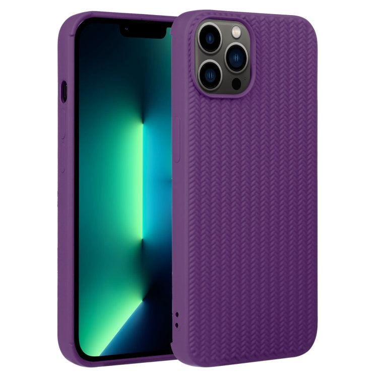 For iPhone 13 Pro Max Weave Texture Silicone Phone Case