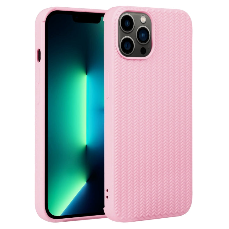 For iPhone 13 Pro Max Weave Texture Silicone Phone Case