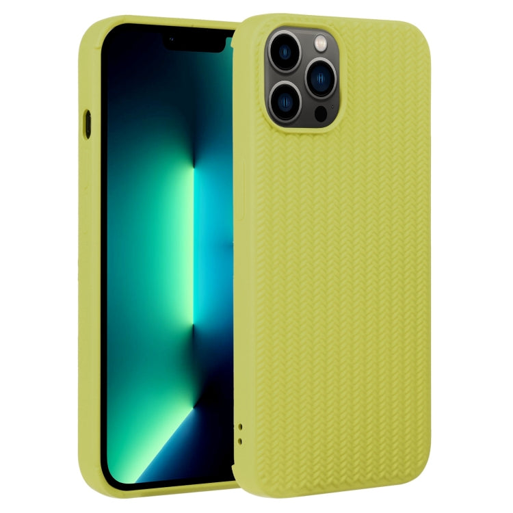 For iPhone 13 Pro Max Weave Texture Silicone Phone Case