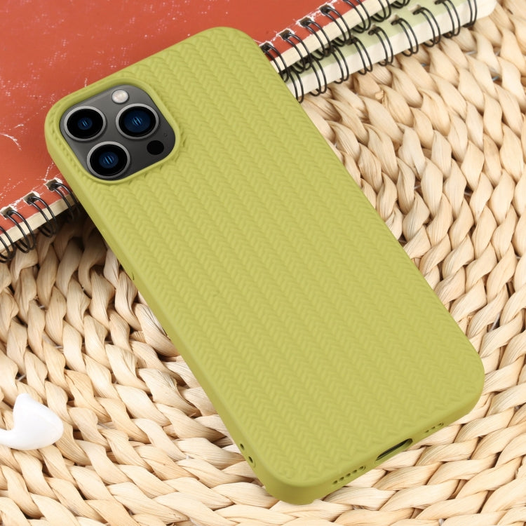 For iPhone 13 Pro Max Weave Texture Silicone Phone Case