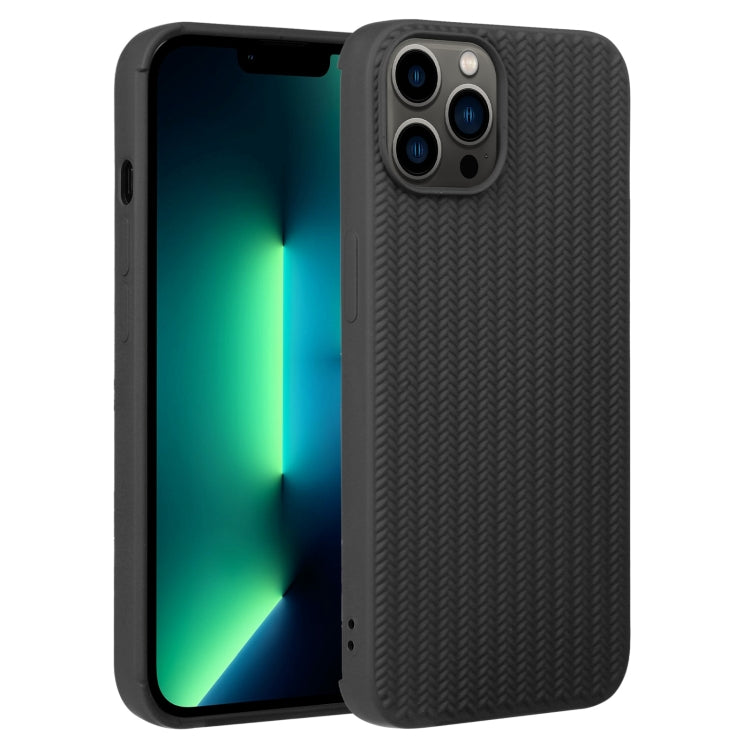 For iPhone 13 Pro Max Weave Texture Silicone Phone Case