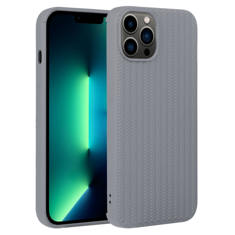 For iPhone 13 Pro Max Weave Texture Silicone Phone Case