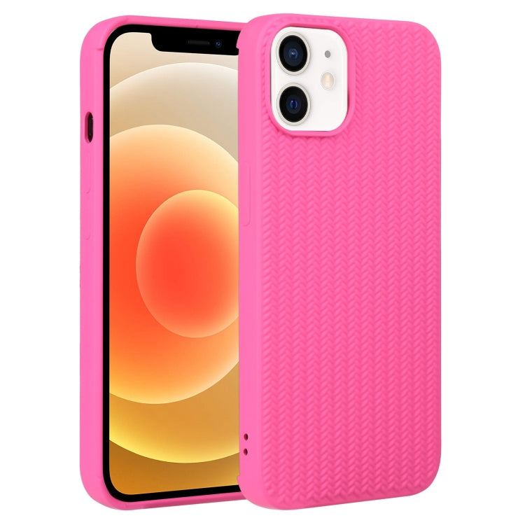 For iPhone 12 Weave Texture Silicone Phone Case