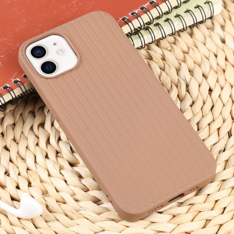 For iPhone 12 Weave Texture Silicone Phone Case
