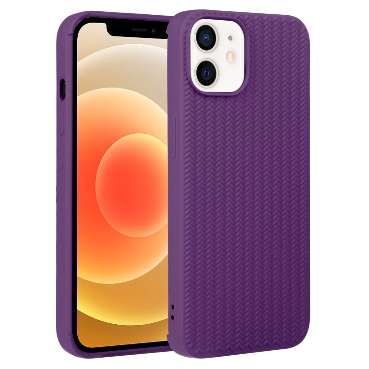 For iPhone 12 Weave Texture Silicone Phone Case
