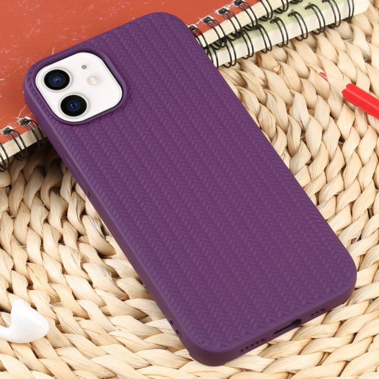 For iPhone 12 Weave Texture Silicone Phone Case