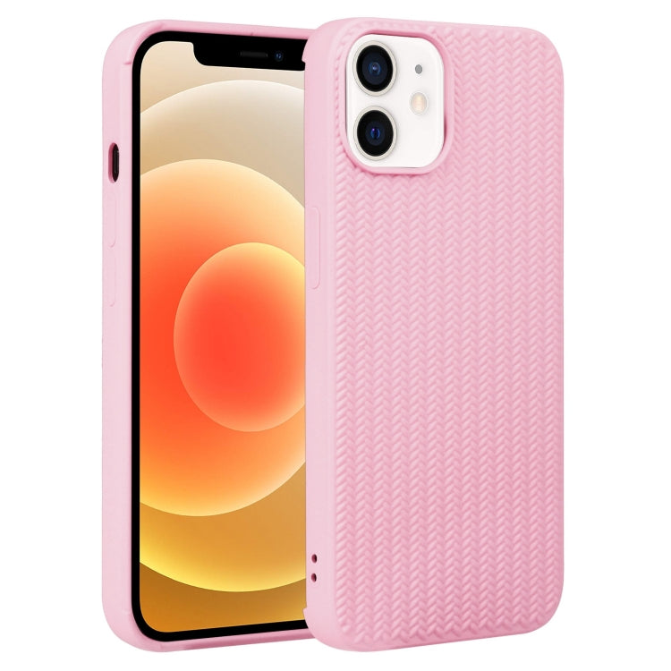 For iPhone 12 Weave Texture Silicone Phone Case