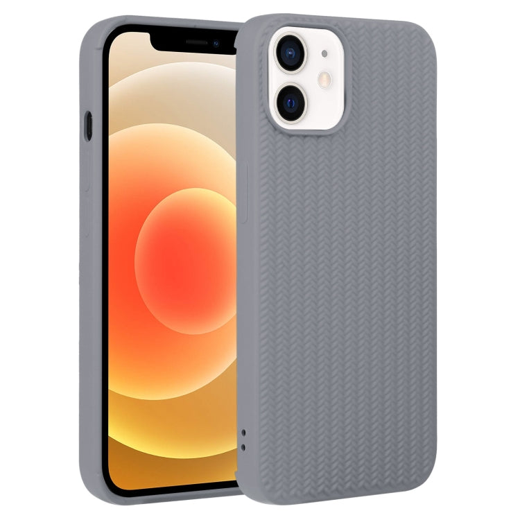 For iPhone 12 Weave Texture Silicone Phone Case