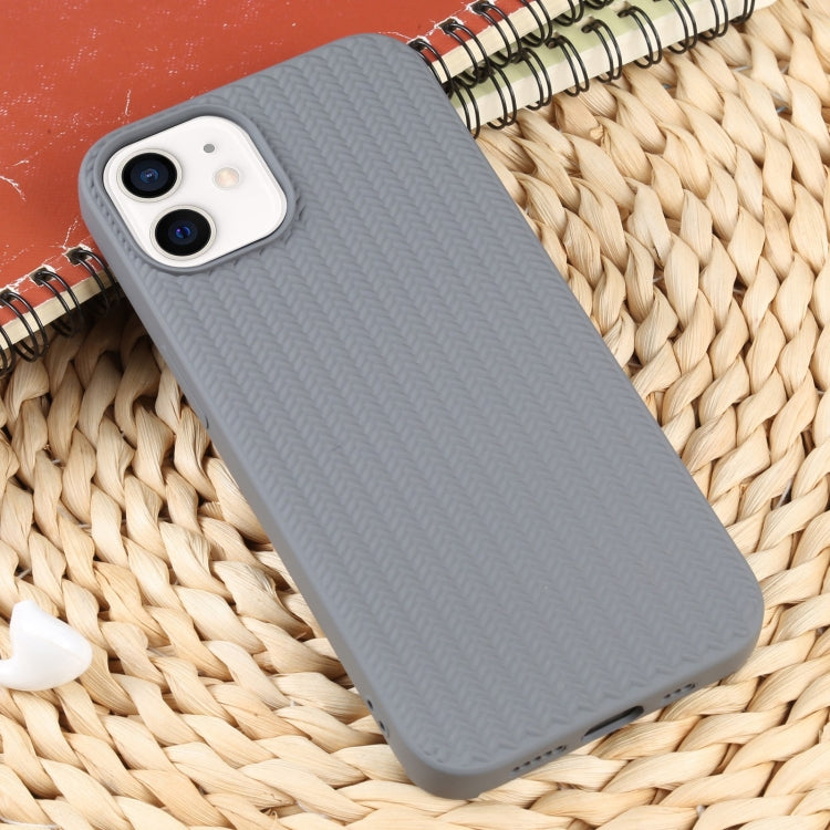 For iPhone 12 Weave Texture Silicone Phone Case
