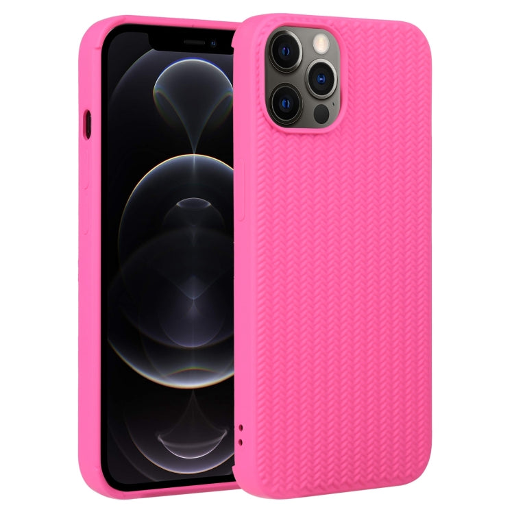 For iPhone 12 Pro Weave Texture Silicone Phone Case