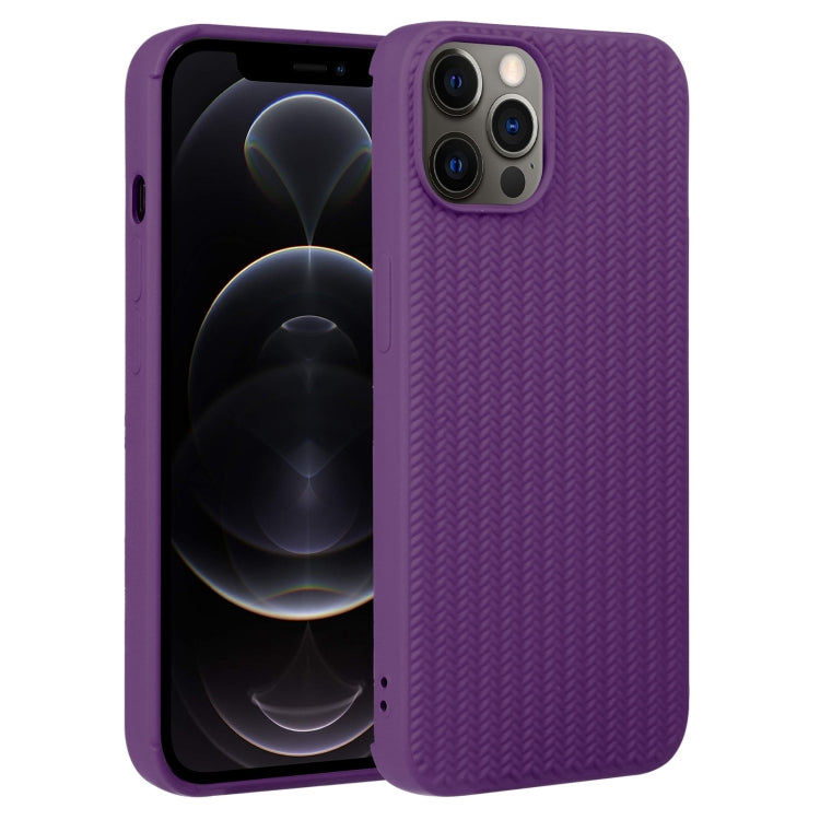 For iPhone 12 Pro Weave Texture Silicone Phone Case