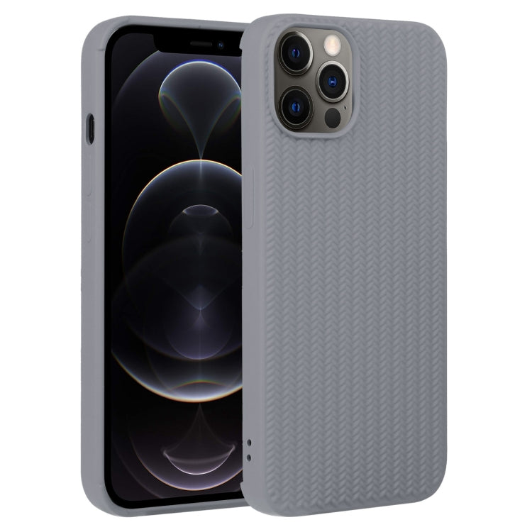 For iPhone 12 Pro Weave Texture Silicone Phone Case