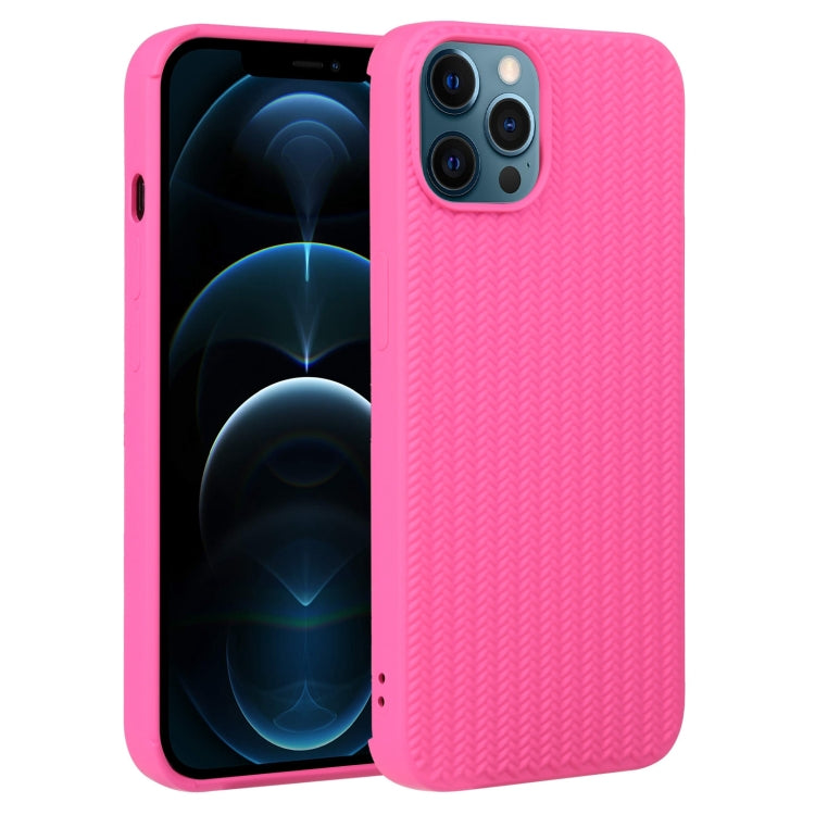 For iPhone 12 Pro Max Weave Texture Silicone Phone Case