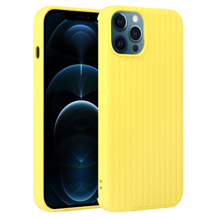 For iPhone 12 Pro Max Weave Texture Silicone Phone Case