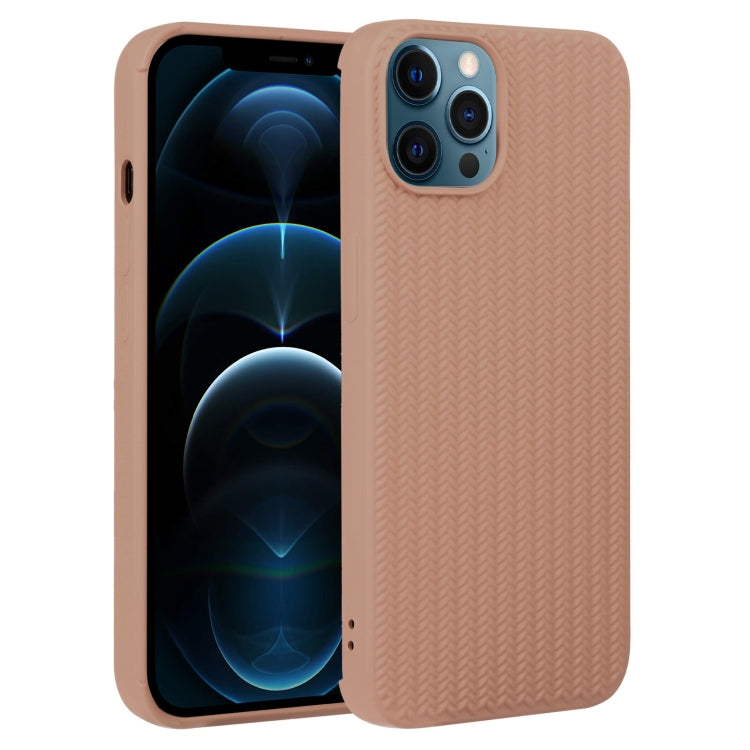 For iPhone 12 Pro Max Weave Texture Silicone Phone Case