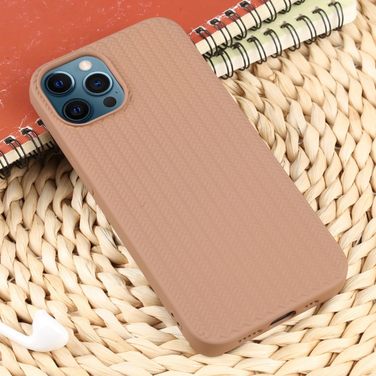 For iPhone 12 Pro Max Weave Texture Silicone Phone Case