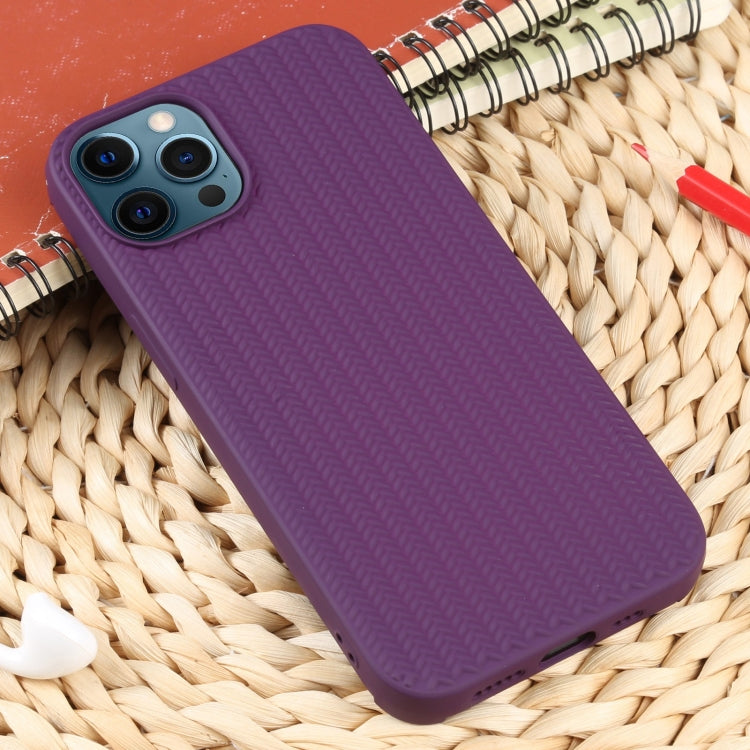 For iPhone 12 Pro Max Weave Texture Silicone Phone Case