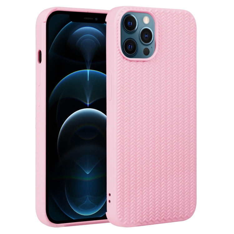 For iPhone 12 Pro Max Weave Texture Silicone Phone Case