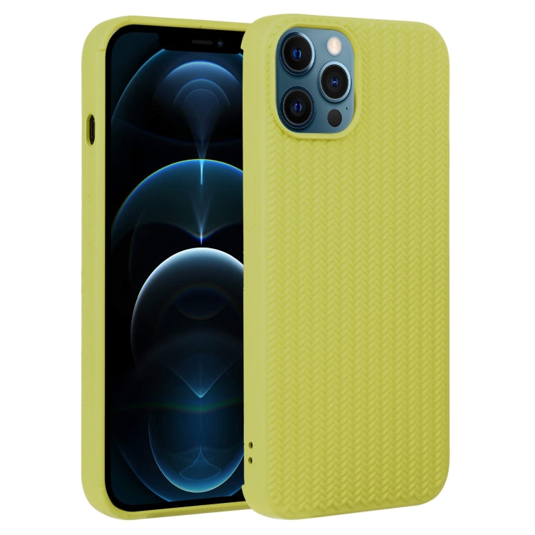 For iPhone 12 Pro Max Weave Texture Silicone Phone Case
