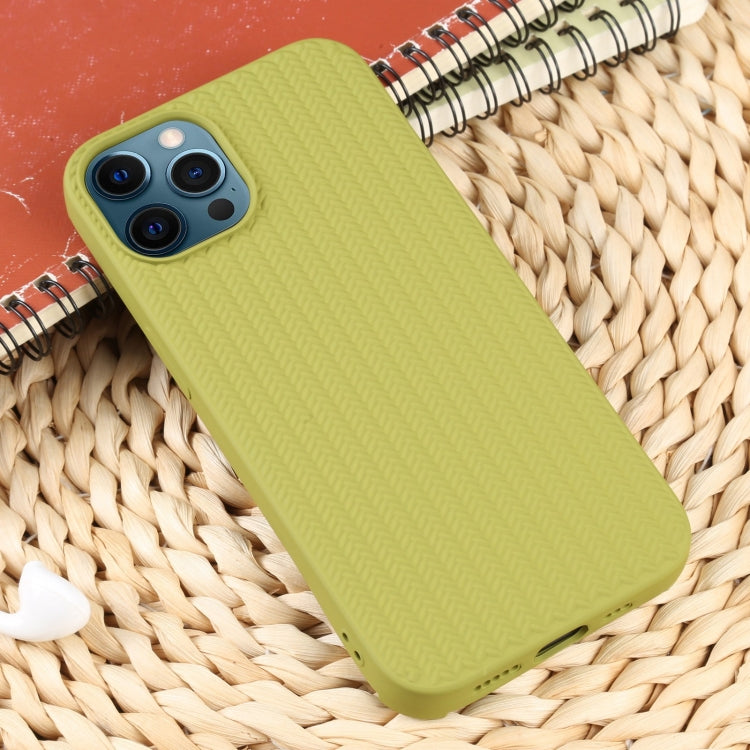 For iPhone 12 Pro Max Weave Texture Silicone Phone Case