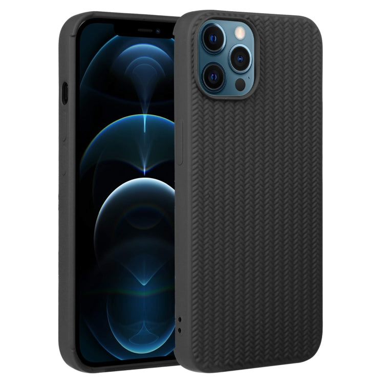 For iPhone 12 Pro Max Weave Texture Silicone Phone Case