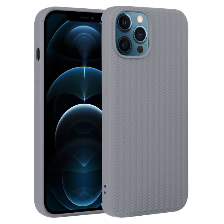 For iPhone 12 Pro Max Weave Texture Silicone Phone Case