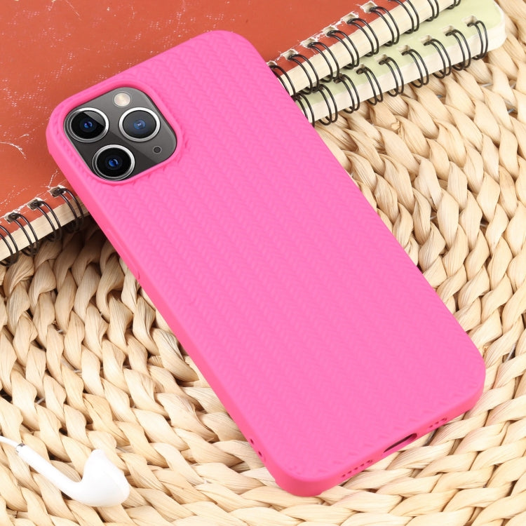 For iPhone 11 Pro Max Weave Texture Silicone Phone Case