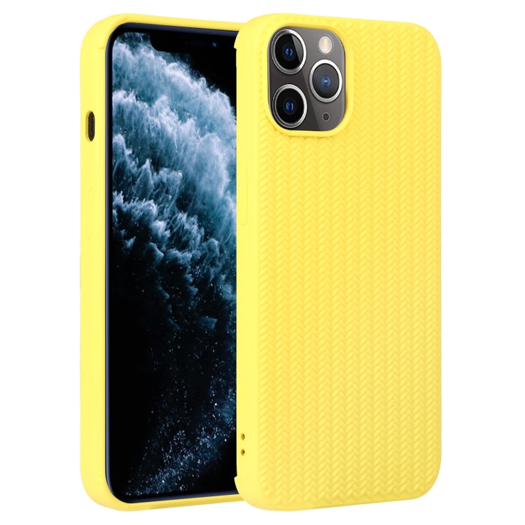 For iPhone 11 Pro Max Weave Texture Silicone Phone Case