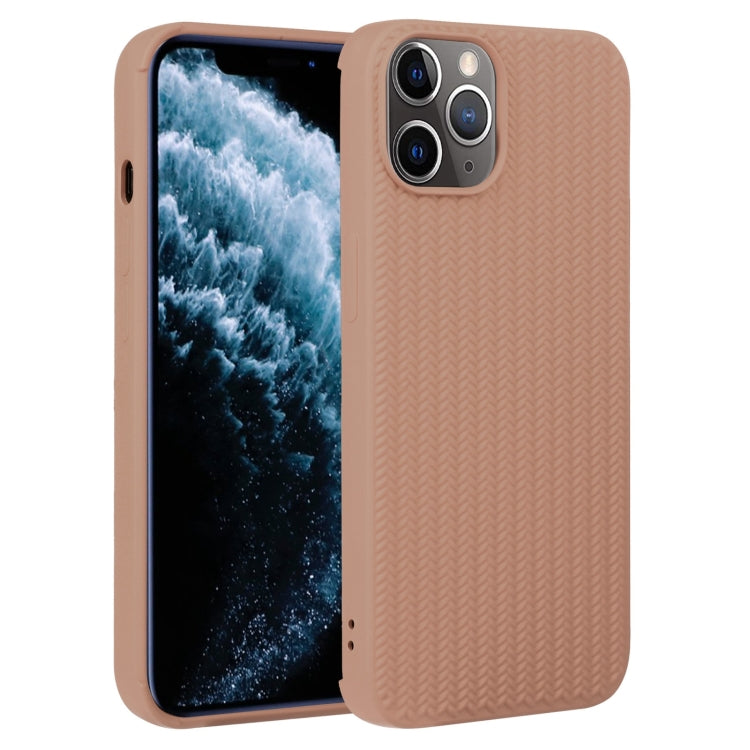 For iPhone 11 Pro Max Weave Texture Silicone Phone Case