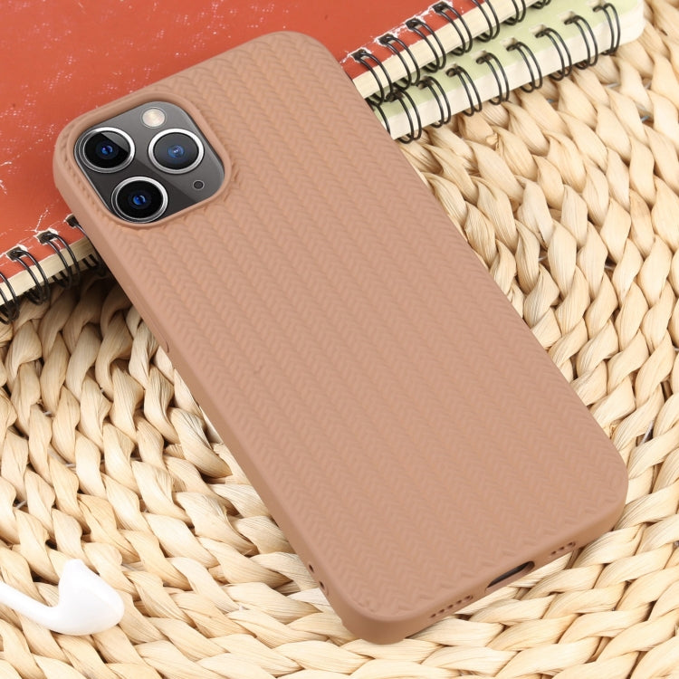For iPhone 11 Pro Max Weave Texture Silicone Phone Case