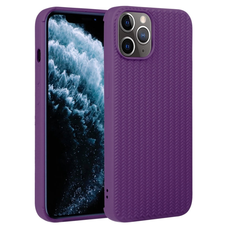 For iPhone 11 Pro Max Weave Texture Silicone Phone Case