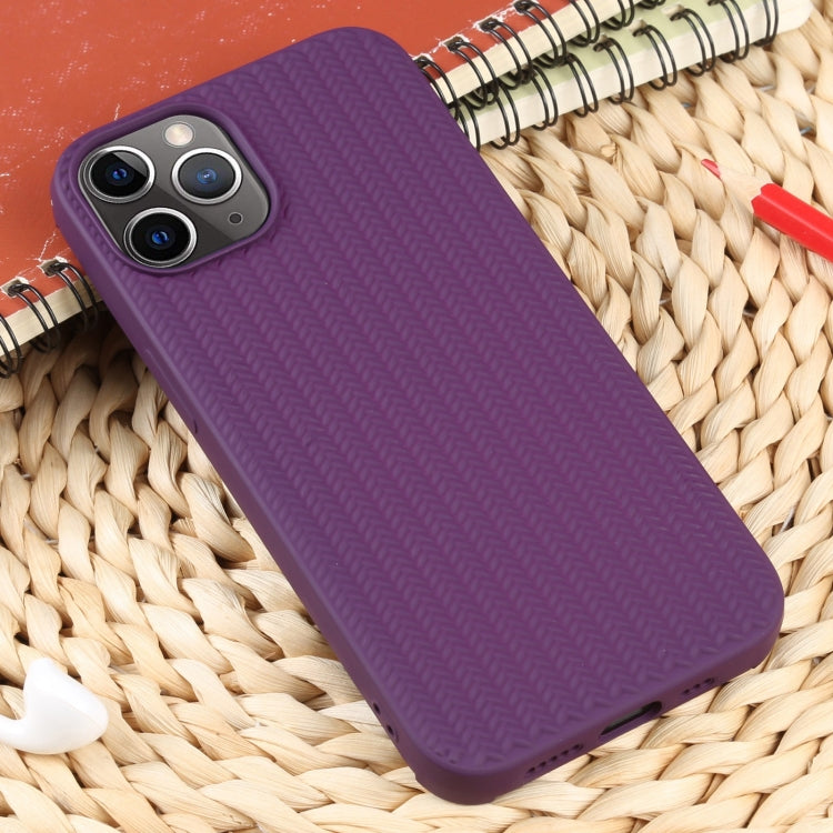 For iPhone 11 Pro Max Weave Texture Silicone Phone Case