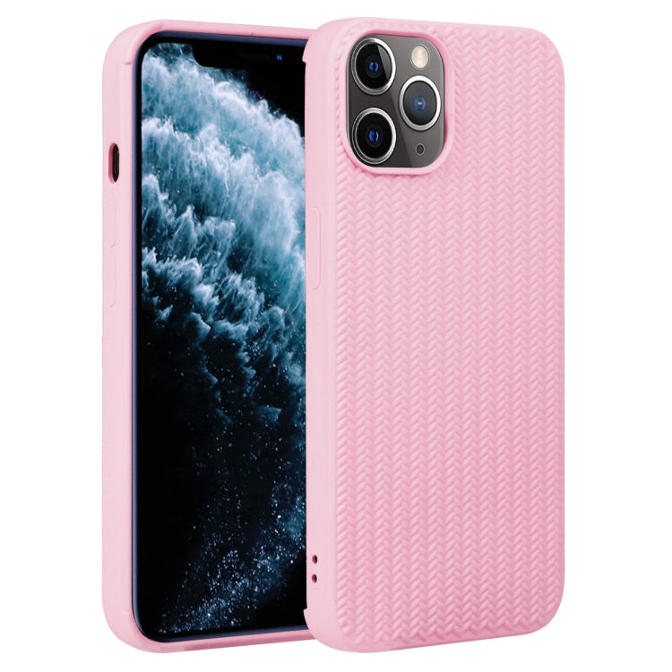 For iPhone 11 Pro Max Weave Texture Silicone Phone Case