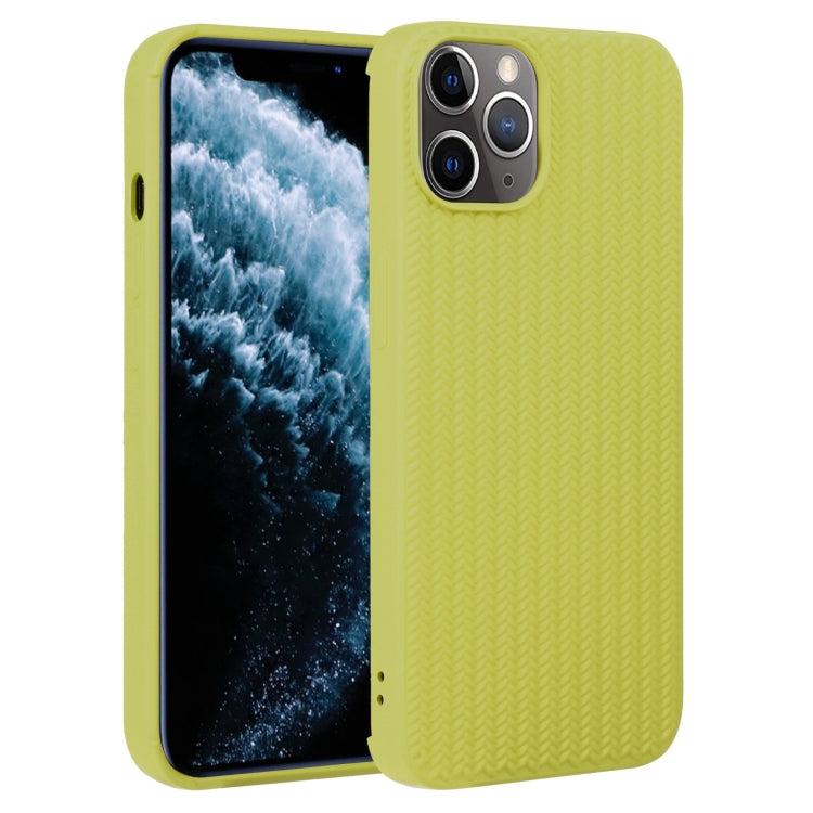For iPhone 11 Pro Max Weave Texture Silicone Phone Case
