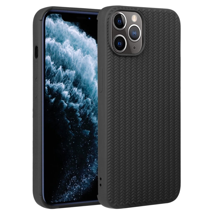 For iPhone 11 Pro Max Weave Texture Silicone Phone Case