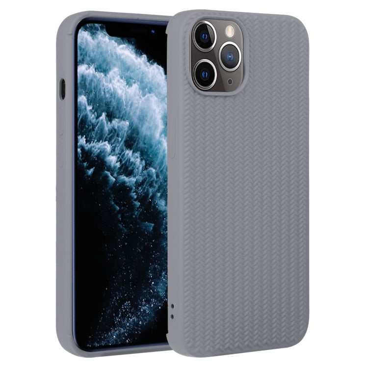 For iPhone 11 Pro Max Weave Texture Silicone Phone Case