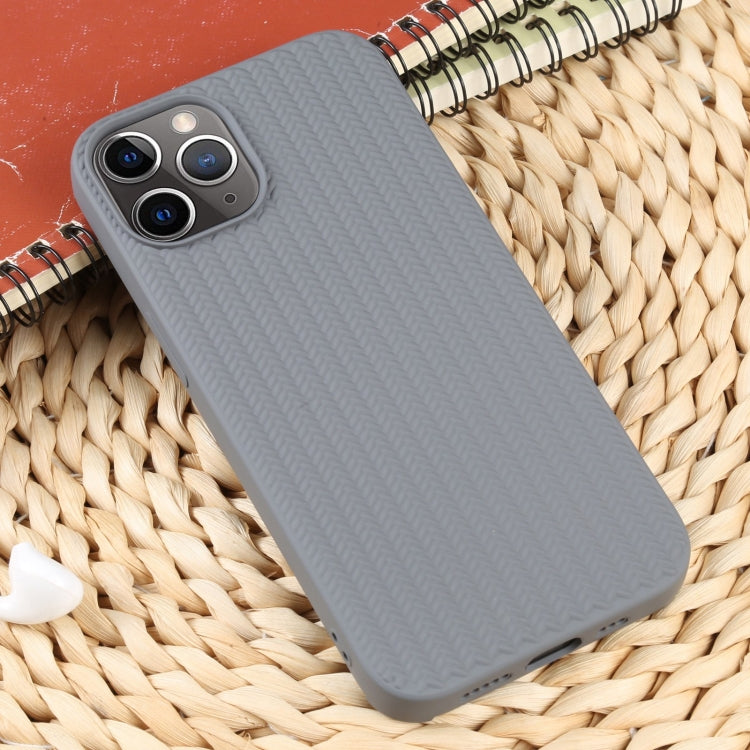 For iPhone 11 Pro Max Weave Texture Silicone Phone Case