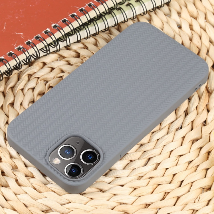 For iPhone 11 Pro Max Weave Texture Silicone Phone Case