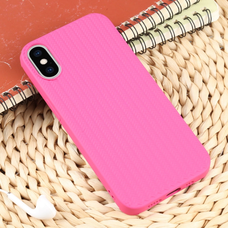 For iPhone X / XS Weave Texture Silicone Phone Case